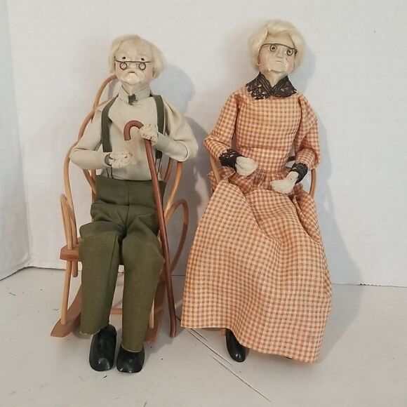 Grandma & Grandpa Dolls Handmade by Rena's Dough Or - Picture 1 of 15